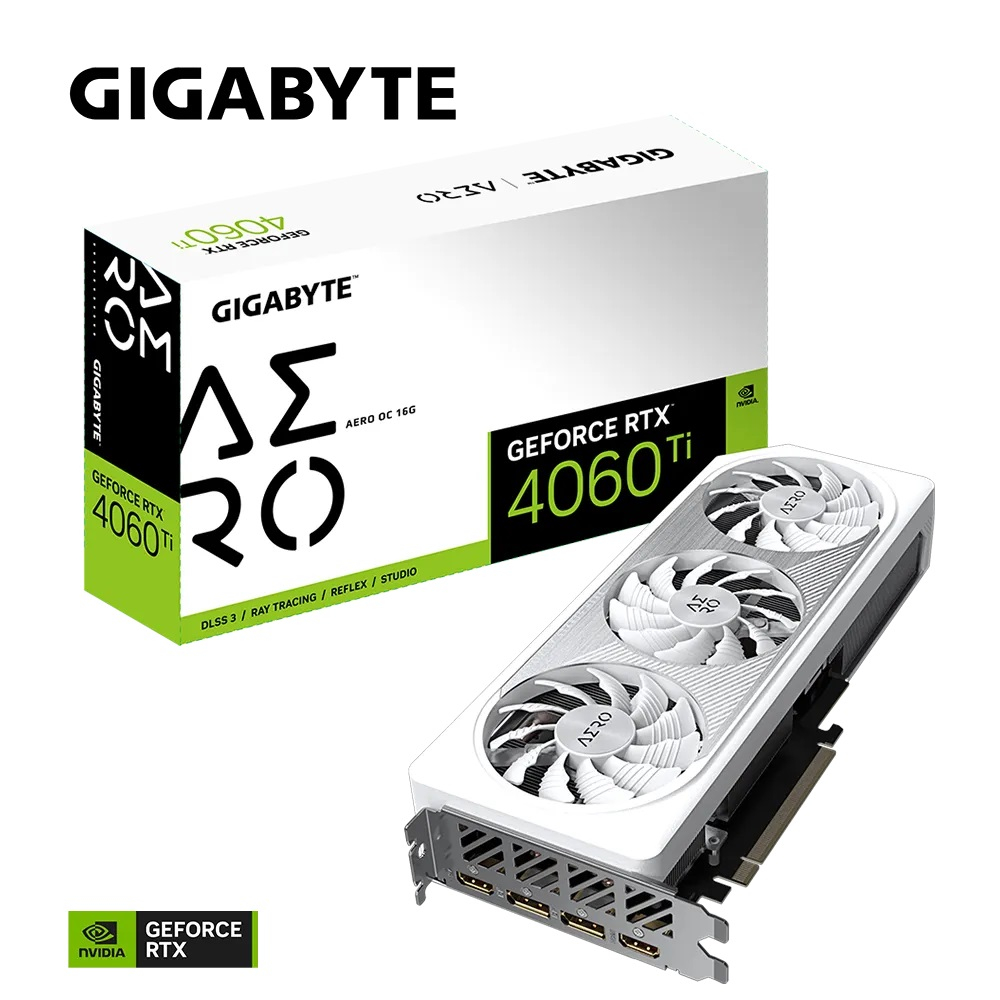 Gigabyte GeForce RTX 4060 Ti AERO OC 16G GVN4060TAERO OC-16G GDDR6 128Bit DX12 DLSS 3 Gaming (Oyuncu) Ekran Kartı