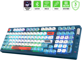 GamePower Sense RGB Wireless/Bluetooth/Kablolu Mekanik Red Switch Gaming Klavye