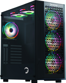 GamePower Savagis ATX 4* ARGB Fan Temperli Cam Hub Siyah Gaming Kasa
