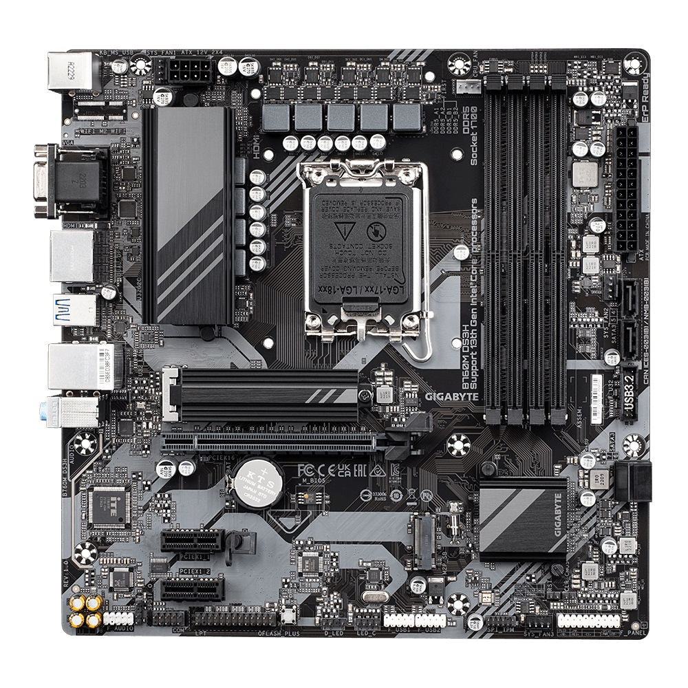 Gigabyte B760M-DS3H-DDR5 Intel B760 Soket 1700 DDR5 7600MHz mATX Gaming (Oyuncu) Anakart