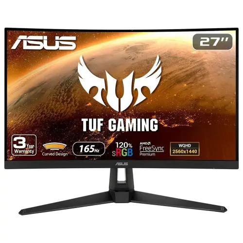 ASUS TUF Gaming VG27WQ1B 27” 165Hz 1ms FreeSync Premium VA WQHD Curved Gaming (Oyuncu) Monitör
