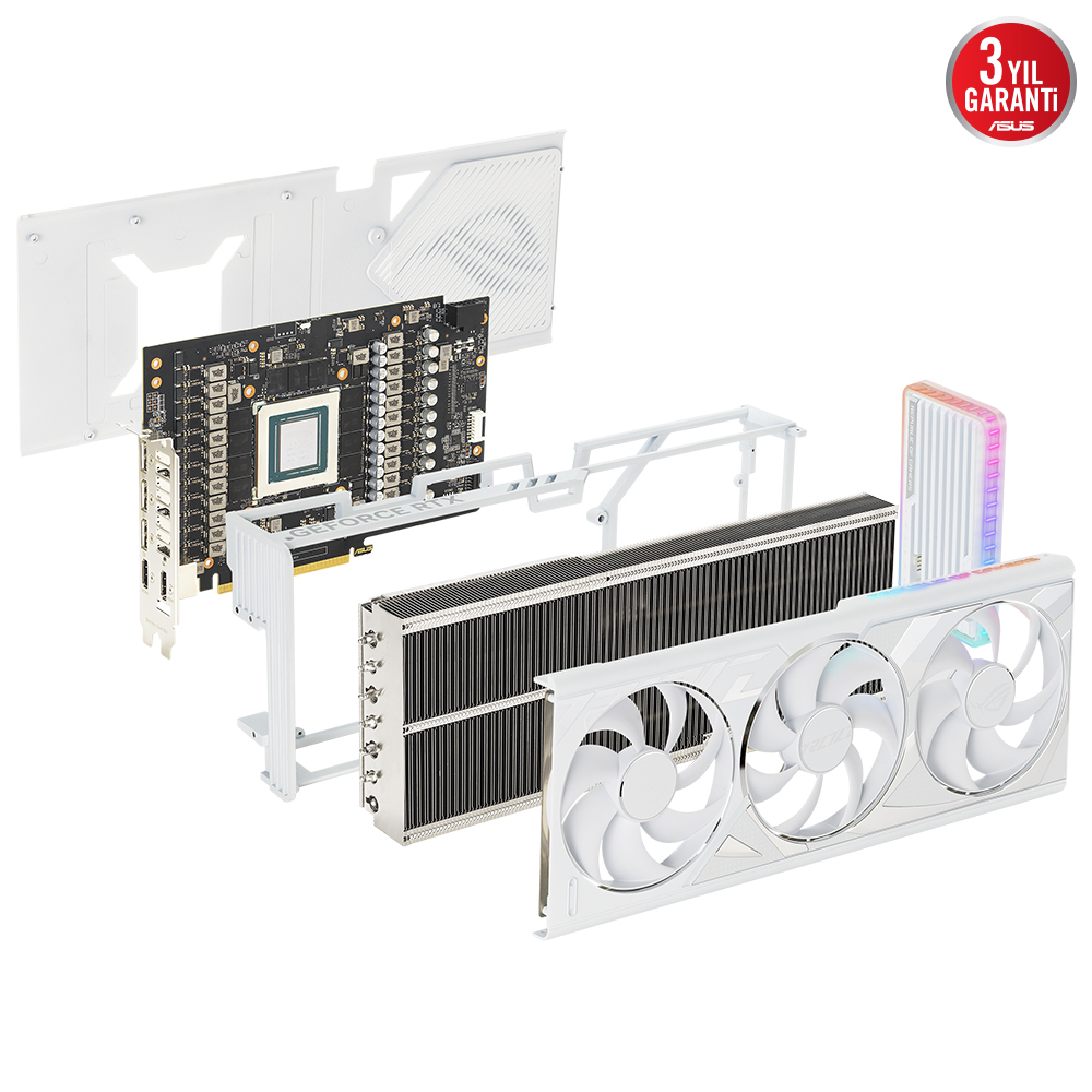 ASUS ROG Strix GeForce RTX 4090 White ROG-STRIX-RTX4090-24G-WHITE 24GB GDDR6X 384Bit DX12 DLSS 3 Gaming (Oyuncu) Ekran Kartı