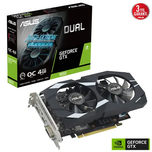 ASUS Dual GeForce GTX 1650 OC Edition DUAL-GTX1650-O4GD6-P-EVO 4GB GDDR6 128Bit Gaming (Oyuncu) Ekran Kartı
