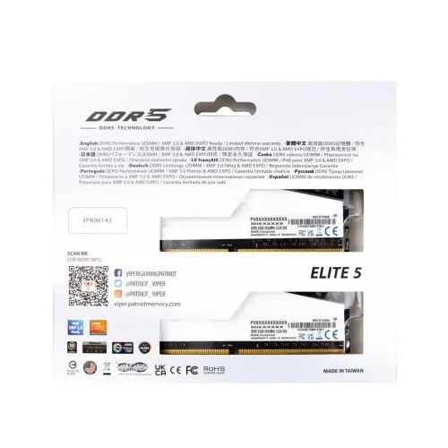 Patriot Viper Elite 5 RGB PVER596G60C42KW 96GB (2x48GB) DDR5 6000MHz CL42 Gaming Ram (Bellek)