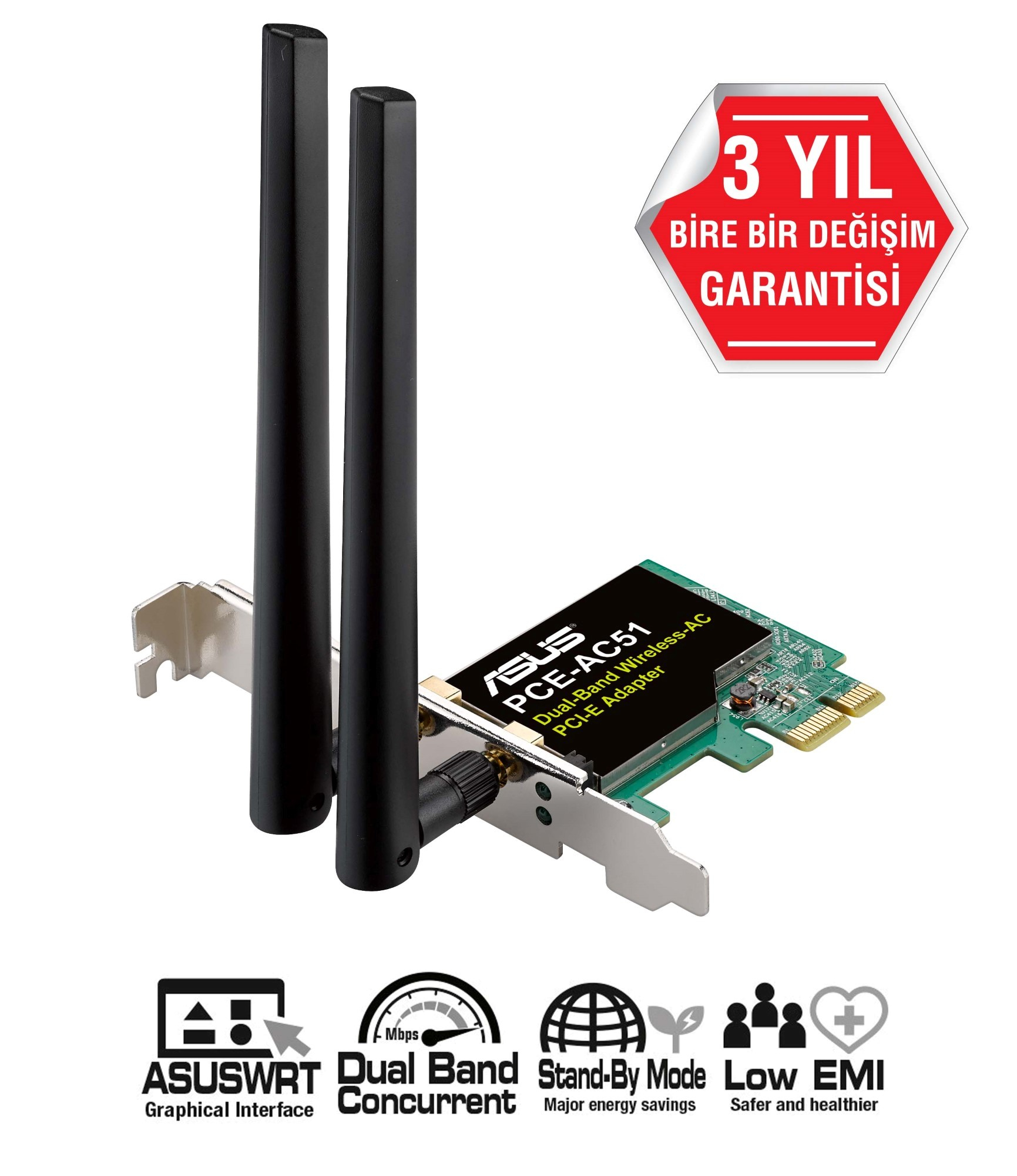 ASUS PCE-AC51 DualBand AC750 PCIE Adaptor