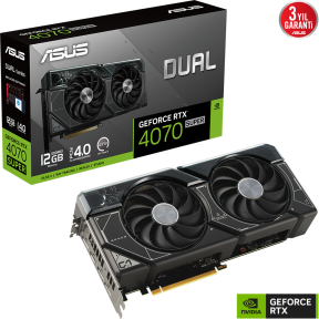 ASUS Dual GeForce RTX 4070 SUPER DUAL-RTX4070S-12G GDDR6X 192Bit DX12 DLSS 3 Gaming (Oyuncu) Ekran Kartı
