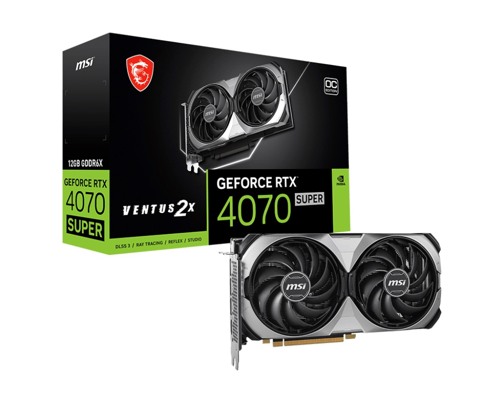 MSI GeForce RTX 4070 SUPER 12G VENTUS 2X OC GDDR6X 192BIT DX12 DLSS 3 Gaming (Oyuncu) Ekran Kartı