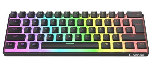 Rampage RADIANT K11 Black Type-C Connected RGB Pudding Keyboard US Layout Red Switch Gaming Keyboard Gaming Keyboard