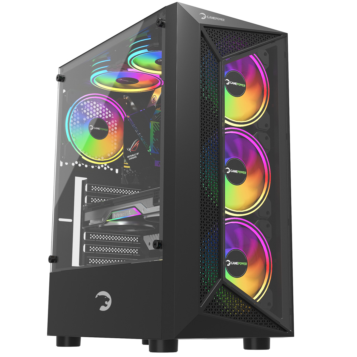 GamePower Eclipse 4*120mm A-RGB Fan 700W 80+ Gold Full Modüler PSU ATX Gaming Kasa