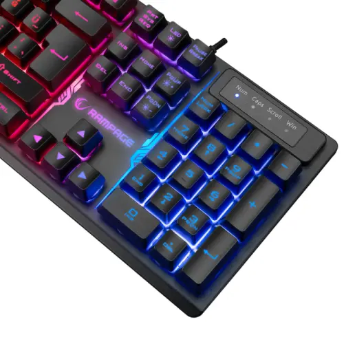 Rampage KM-RX7 Fortuna Rainbow TR Q 8 Tuş 6400 DPI Klavye Mouse Set