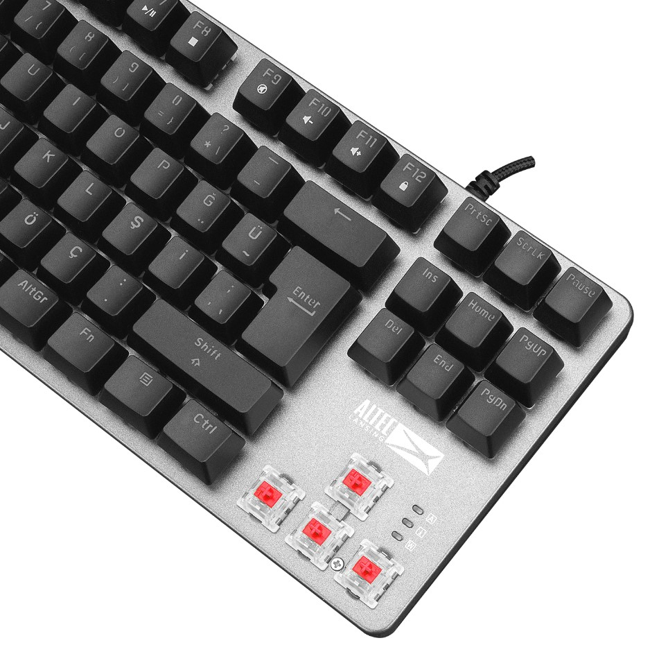 Altec Lansing ALGK8404GR Siyah/Gümüş Red Switch Rainbow 87 Tuşlu Süper Kompakt Mekanik Gaming (Oyuncu) Klavye