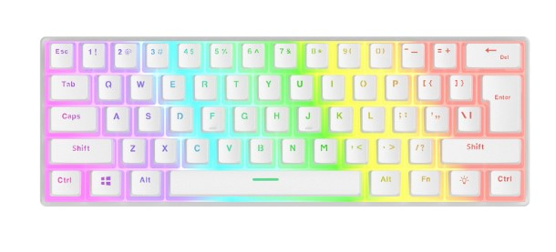 Rampage RADIANT K11 Beyaz Type-C Bağlantılı RGB Puding Keycaps US Layout Red Switch Gaming (Oyuncu) Klavye
