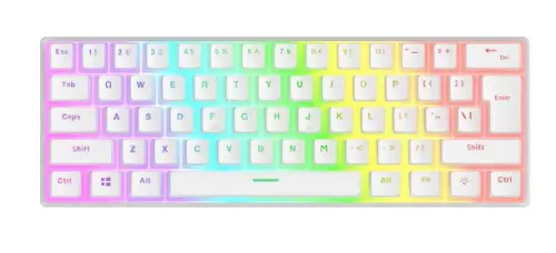 Rampage RADIANT K11 Beyaz Type-C Bağlantılı RGB Puding Keycaps US Layout Red Switch Gaming (Oyuncu) Klavye