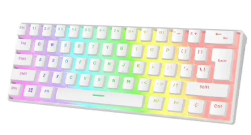 Rampage RADIANT K11 Beyaz Type-C Bağlantılı RGB Puding Keycaps US Layout Red Switch Gaming (Oyuncu) Klavye