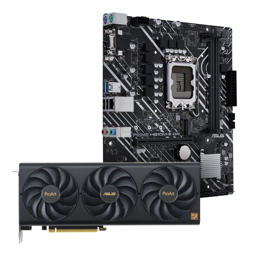 ASUS Proart GeForce RTX 4060 TI Ekran Kartı + Asus Prime H610M-E D4 Anakart Bundle