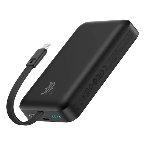 Baseus MgSafe Mini 30W 10.000 mAh Type-C Kablolu Kablosuz Şarjlı Powerbank Siyah
