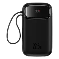 Baseus Q Pow 2 Dijital Ekranlı 22.5W 10.000 mAh Dual Kablolu Powerbank Siyah