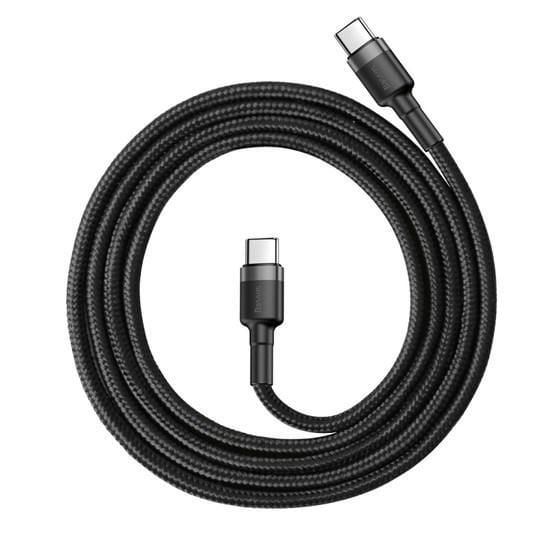 Baseus Cafule 3A Type-C 1 Metre 60W Şarj Kablosu Gri/Siyah