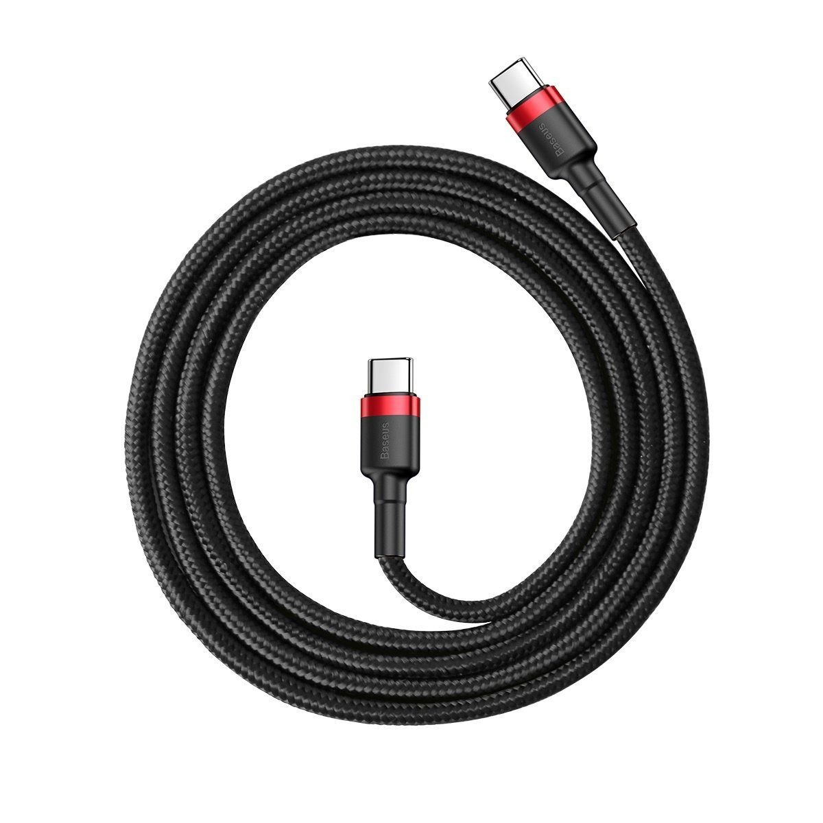 Baseus Cafule 3A Type-C 1 Metre 60W Şarj Kablosu Siyah/Kırmızı
