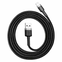 Baseus Cafule 2.4 A USB to Lightning 1 Metre Şarj Kablosu Gri/Siyah