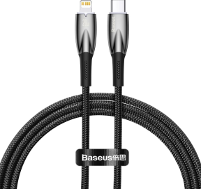 Baseus Glimmer Series Type-C to Lightning 1 Metre 20W Şarj Kablosu Siyah