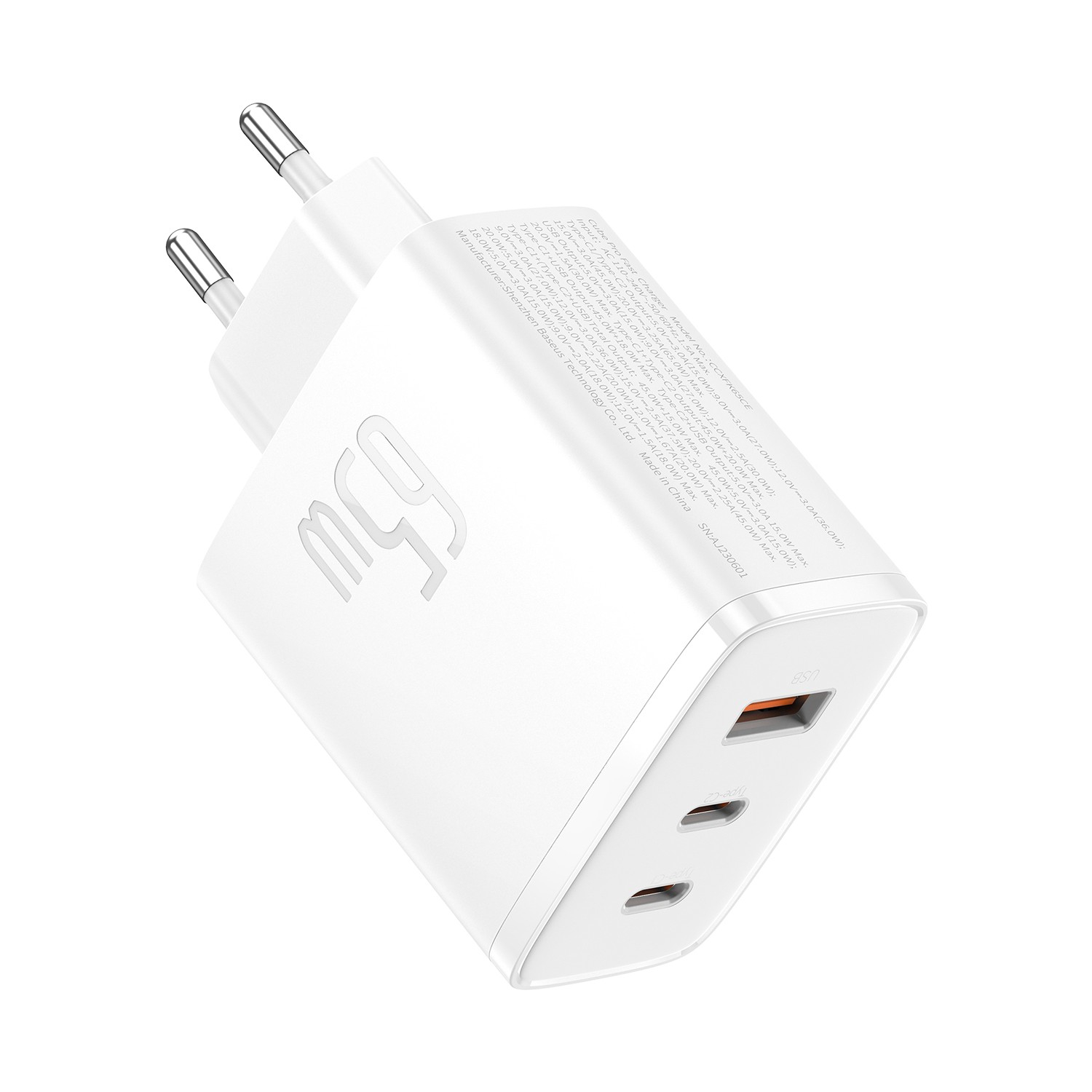 Baseus Cube Pro Fast Charger 65W Şarj Cihazı Beyaz