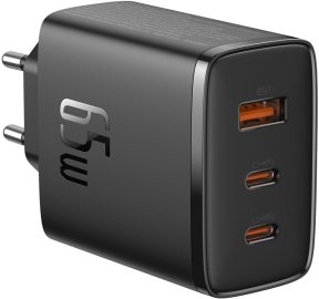 Baseus Cube Pro Fast Charger 65W Şarj Cihazı Siyah