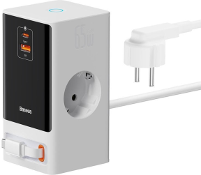 Baseus Power Combo Dijital PowerStrip 65W Şarj Cihazı