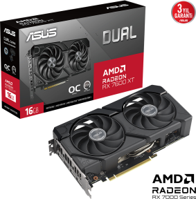 ASUS Dual Radeon RX 7600 XT OC 16GB DUAL-RX7600XT-O16G GDDR6 128Bit DX12 Gaming (Oyuncu) Ekran Kartı