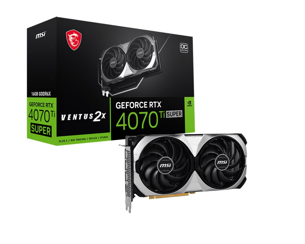 MSI GeForce RTX 4070 Ti SUPER 16G VENTUS 2X OC GDDR6X 256Bit DX12 DLSS 3 Gaming (Oyuncu) Ekran Kartı