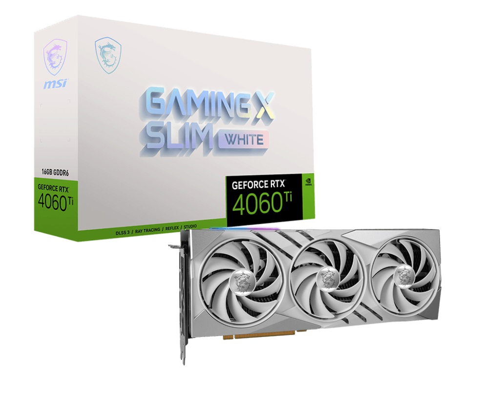 MSI GeForce RTX 4060 Ti GAMING X SLIM WHITE 16G GDDR6 128Bit DX12 DLSS 3 Gaming (Oyuncu) Ekran Kartı