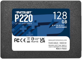 Patriot P220 128GB 550/480MB/s 2.5″ SATA3 SSD Disk (P220S128G25)