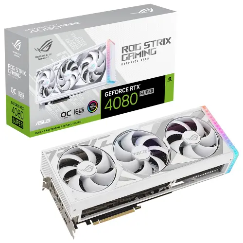 ASUS ROG Strıix RTX 4080 SUPER 16G OC WHITE ROG-STRIX-RTX4080S-O16G-WHITE GDDR6X 256Bit DX12 DLSS 3 Gaming (Oyuncu) Ekran Kartı