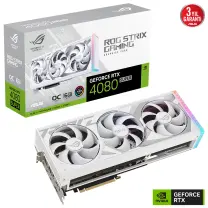 ASUS ROG Strıix RTX 4080 SUPER 16G OC WHITE ROG-STRIX-RTX4080S-O16G-WHITE GDDR6X 256Bit DX12 DLSS 3 Gaming (Oyuncu) Ekran Kartı