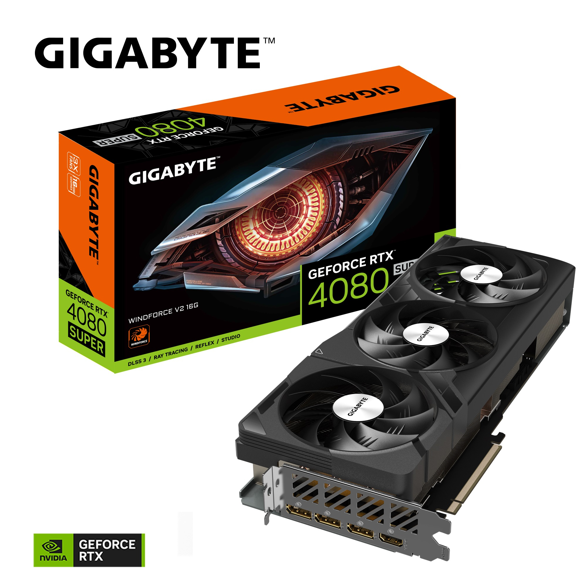 Gigabyte GeForce RTX 4080 Super Windforce V2 16GB GV-N408SWF3V2-16GD GDDR6X 256Bit DX12 DLSS 3 Gaming (Oyuncu) Ekran Kartı