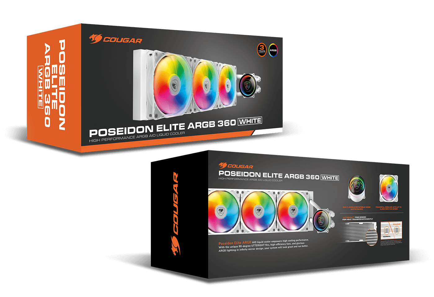 Cougar Poseidon Elite 360 ARGB CGR-PSDELRGB-W-360 360mm Beyaz İşlemci Sıvı Soğutucu