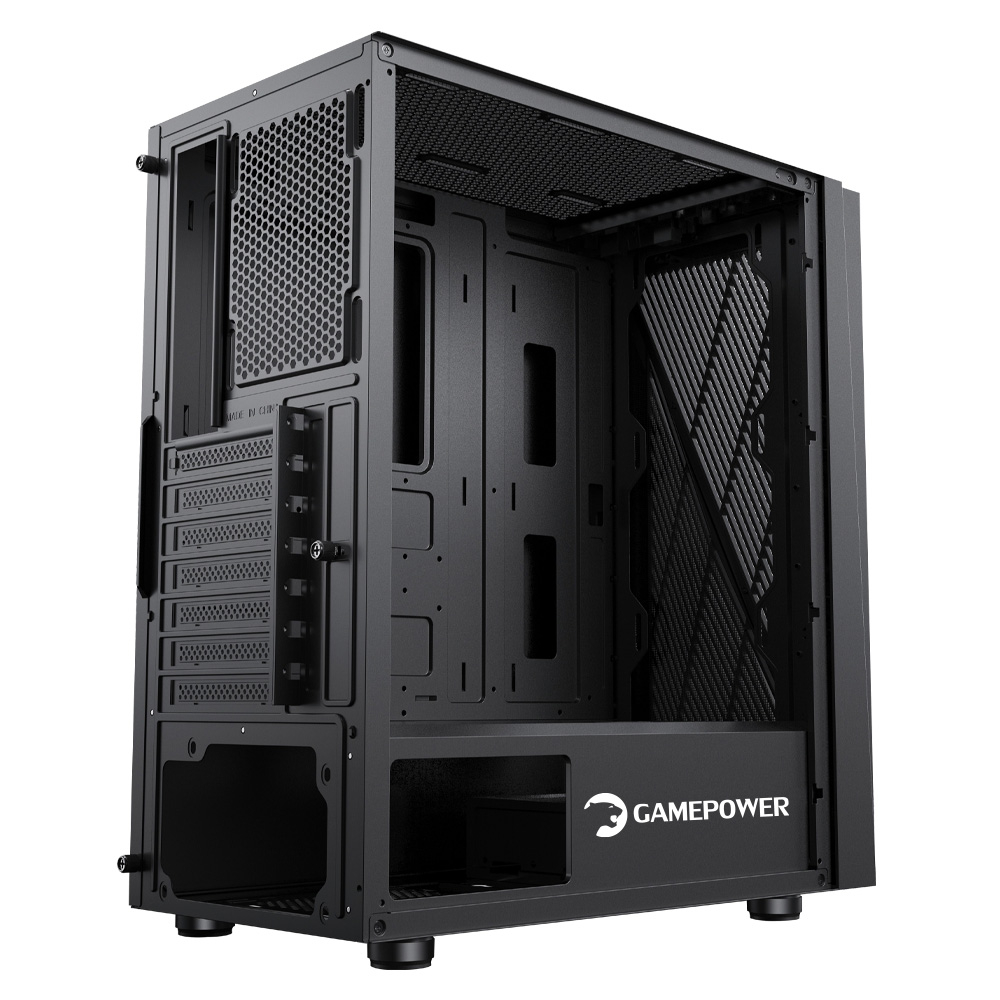 GamePower Ravadin ATX 3* ARGB Infinity Fan Temperli Cam 500W 80+ Bronze Dahili PSU Cam Gaming Siyah Kasa