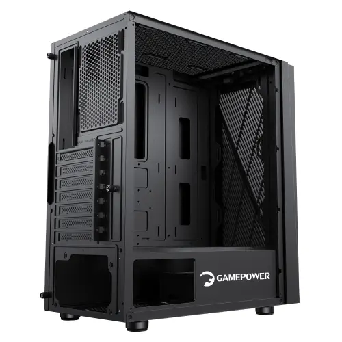 GamePower Ravadin ATX 3* ARGB Infinity Fan Temperli Cam 500W 80+ Bronze Dahili PSU Cam Gaming Siyah Kasa