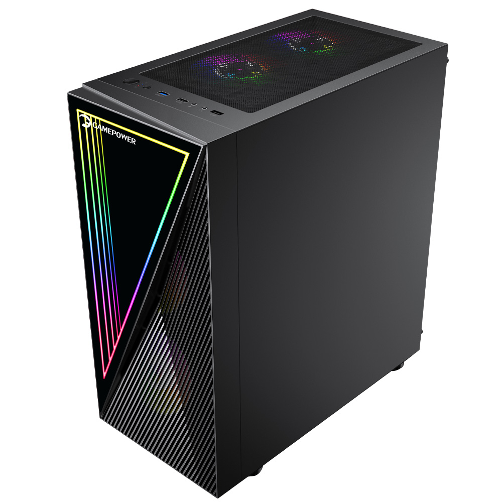 GamePower Ravadin ATX 3* ARGB Infinity Fan Temperli Cam 700W 80+ Bronze Dahili PSU Cam Gaming Siyah Kasa
