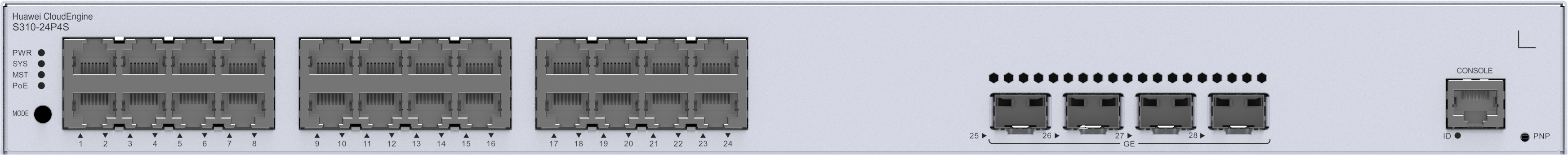 Huawei eKit CloudEngine S310-24P4S 380W 28Port 56Gbit/S Yönetilemez Switch
