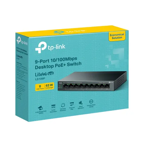 TP-Link  LS109P 9 Port 10/100 Mbps PoE Switch