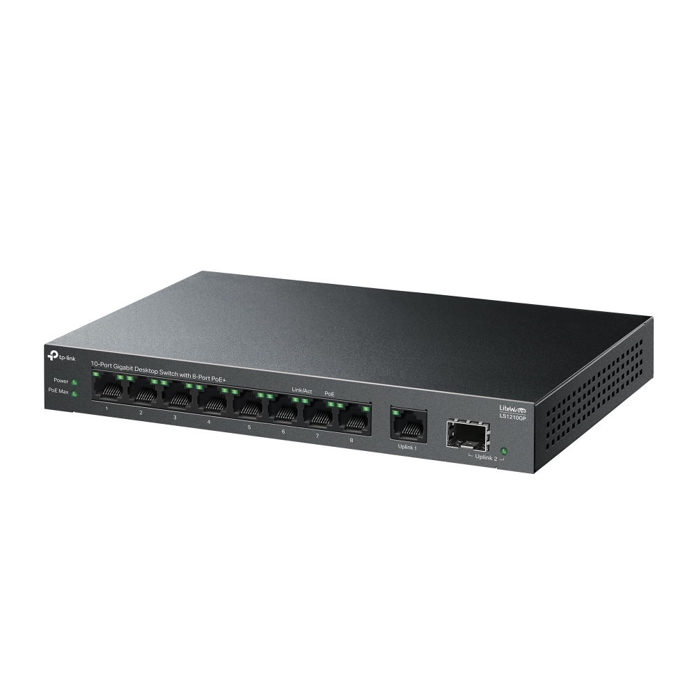 TP-Link LS1210GP 10 Port 10/100/1000 Mbps Yönetilemez PoE Switch