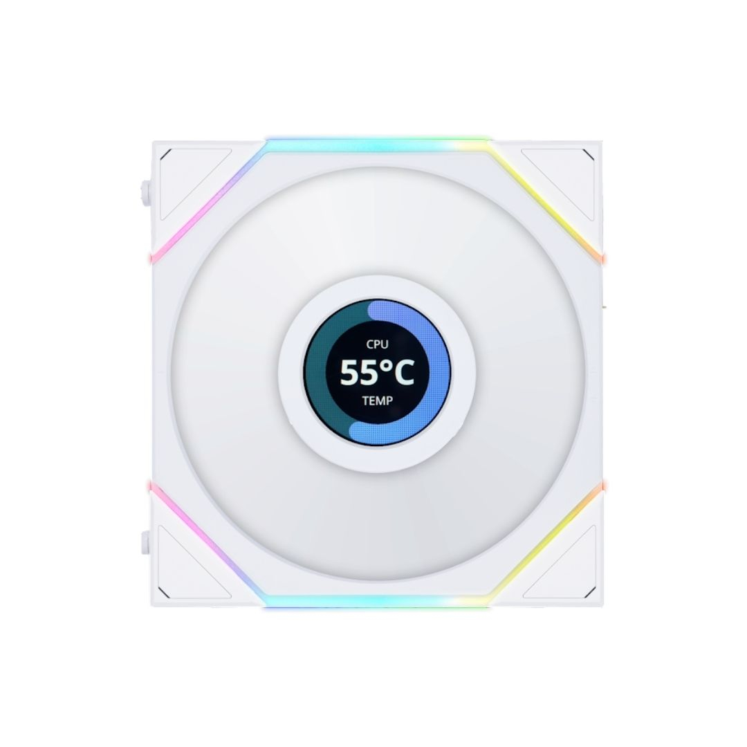 Lian Li UNI FAN TL LCD REVERSE 1x120mm Beyaz Kasa Fanı (G99.12RTLLCD1W.00)