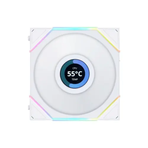 Lian Li UNI FAN TL LCD REVERSE 1x120mm Beyaz Kasa Fanı (G99.12RTLLCD1W.00)