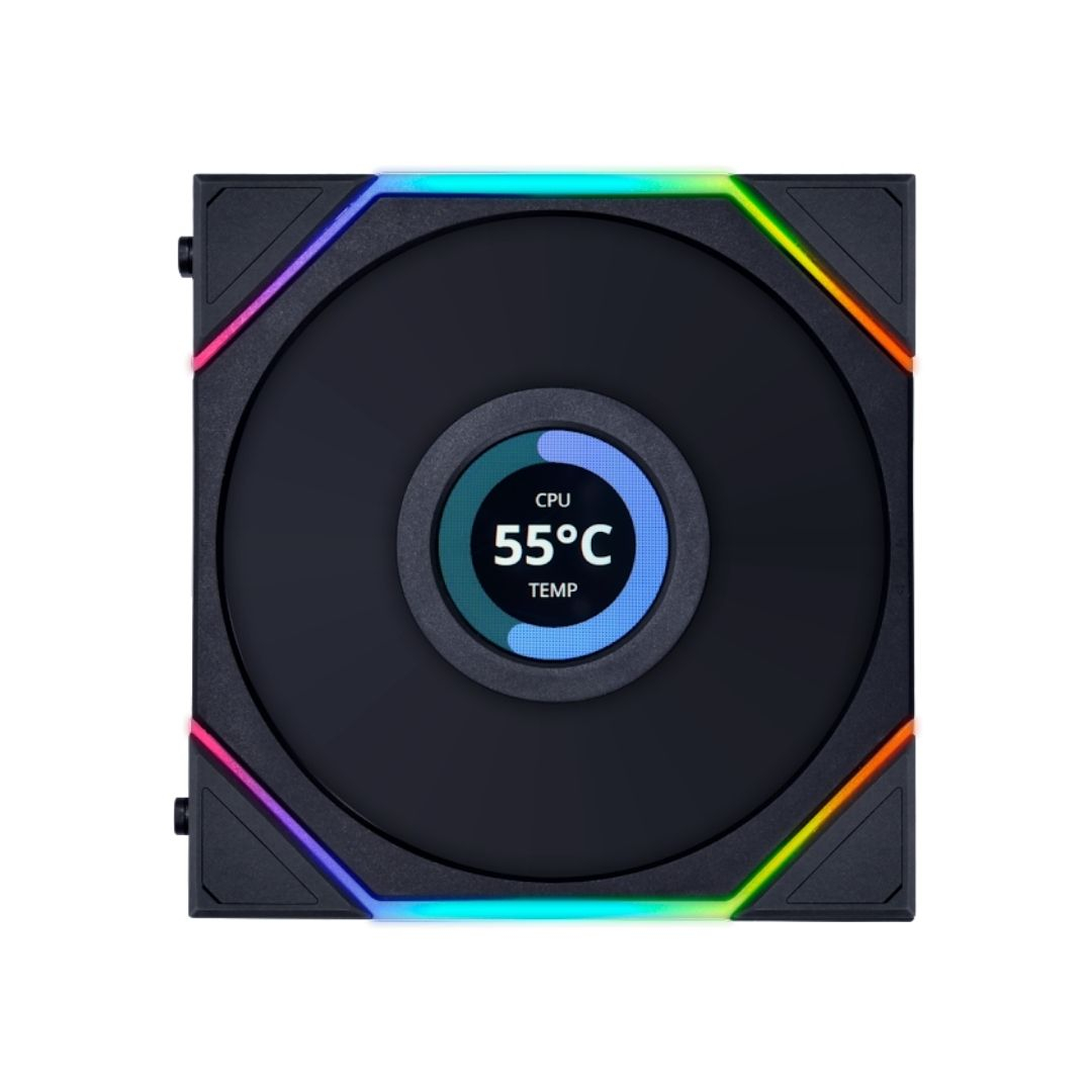 Lian Li UNI FAN TL LCD REVERSE 3x120mm Siyah Kasa Fanı (G99.12RTLLCD3B.00)