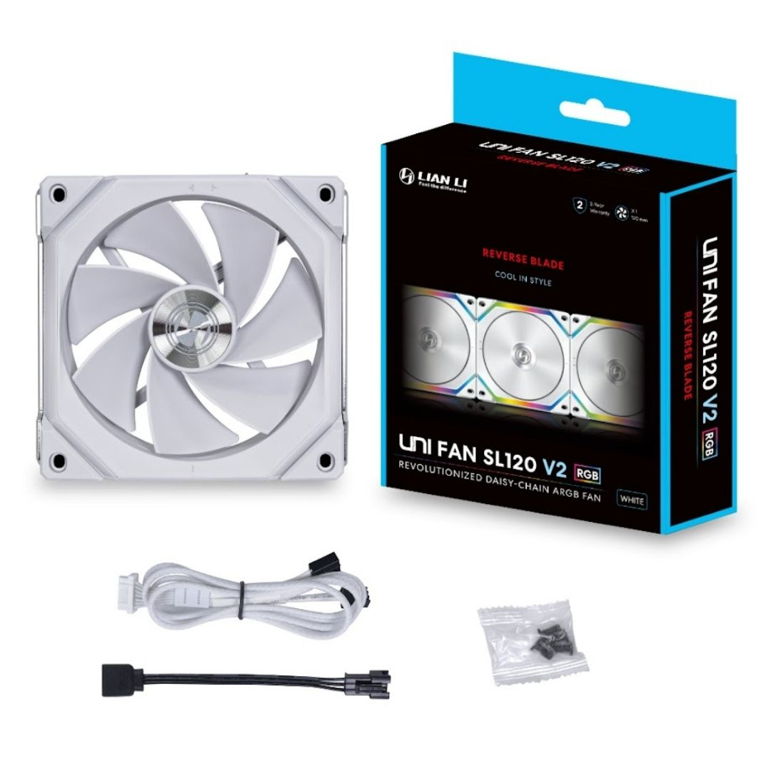 Lian Li UNI FAN REVERSE SL-120 V2-1W 1x120mm Beyaz Kasa Fanı (G99.12RSLV21W.00)