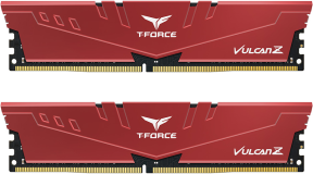 Team T-Force Vulcan Z Red 16GB (2x8GB) 3200Mhz CL16 DDR4 Gaming Ram (TLZRD416G3200HC16FDC01)