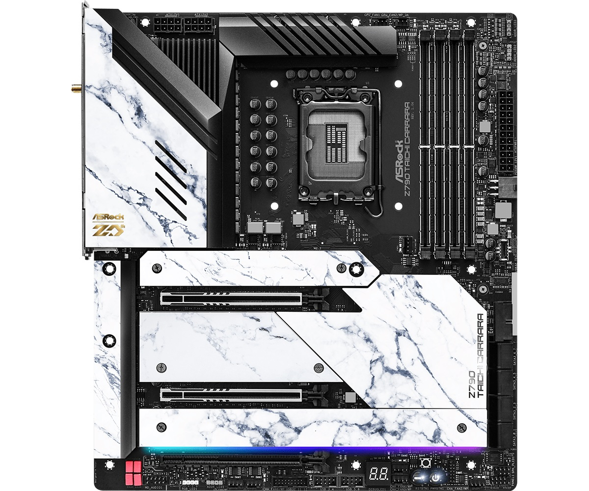 Asrock Z790 Taichi Carrara 90-MXBKK0-A0UAYZ Intel Z790 Soket 1700 DDR5 7400+(OC)MHz EATX Gaming (Oyuncu) Anakart