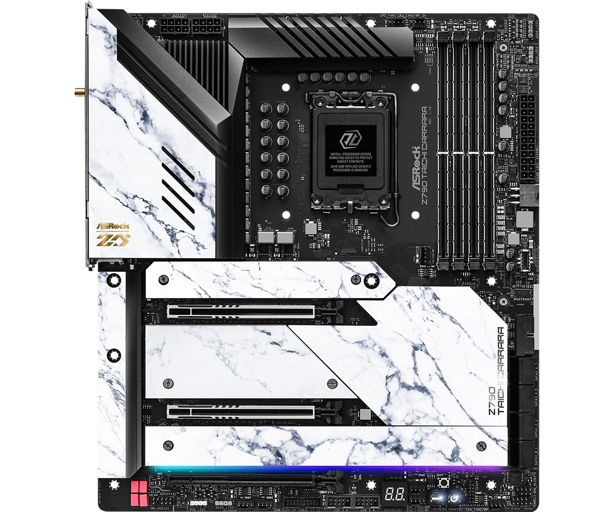 Asrock Z790 Taichi Carrara 90-MXBKK0-A0UAYZ Intel Z790 Soket 1700 DDR5 7400+(OC)MHz EATX Gaming (Oyuncu) Anakart