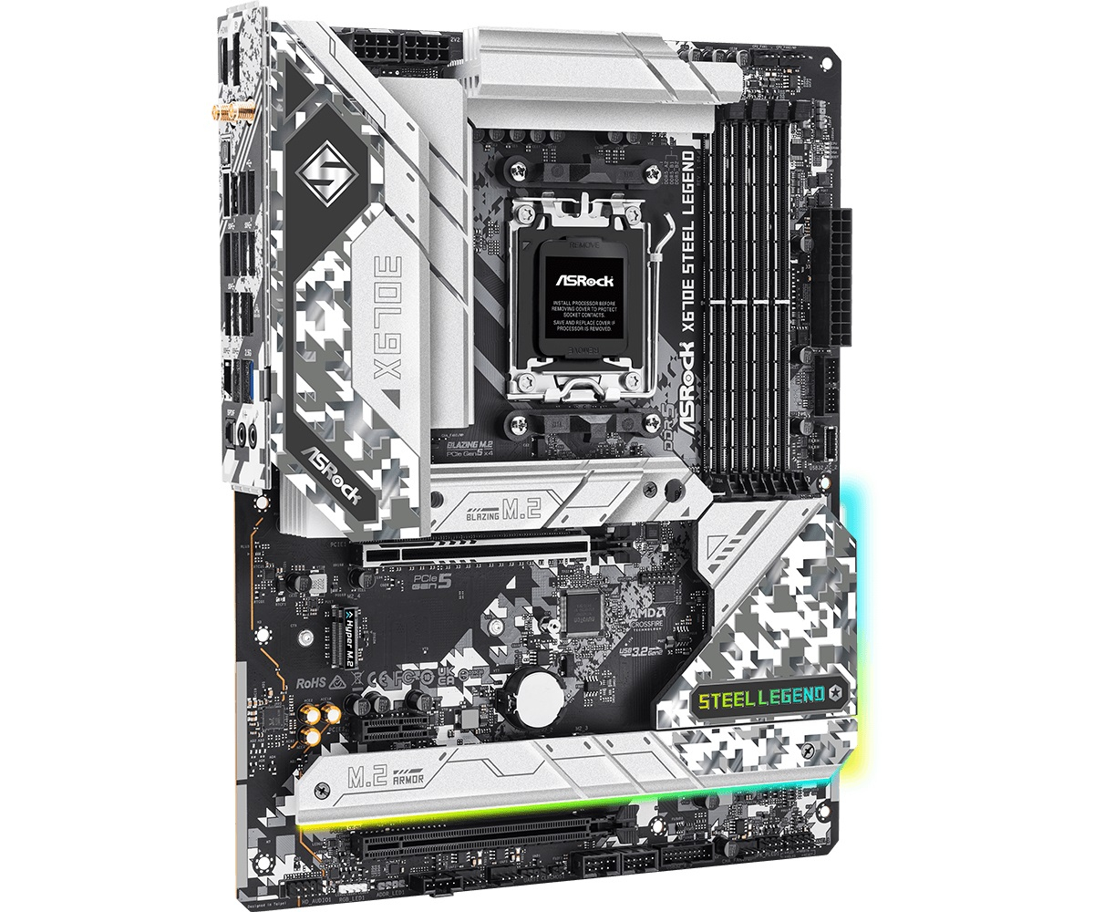 Asrock X670E Steel Legend 90-MXBJ40-A0UAYZ AMD X670 Soket AM5 DDR5 7600+(OC)MHz ATX Gaming (Oyuncu) Anakart